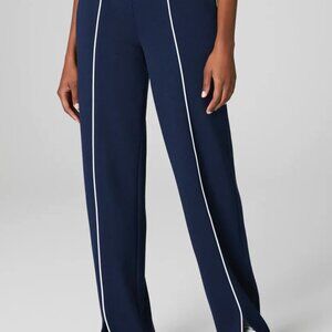 SPANX AirEssentials Piqué Straight Leg Pants Timeless Navy Size Large